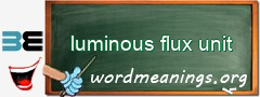 WordMeaning blackboard for luminous flux unit